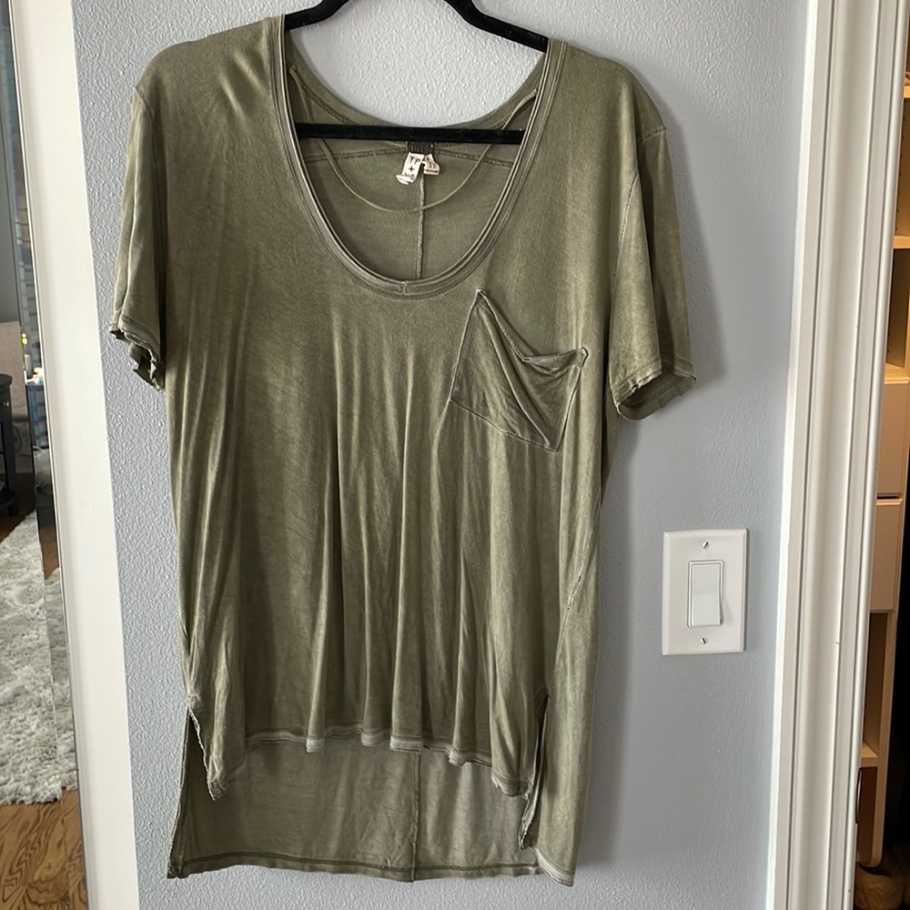Free People oversized scoop neck t-shirt with pocket